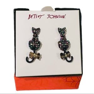 BETSEY JOHNSON HALLOWEEN SPARKLY CAT  EARRINGS